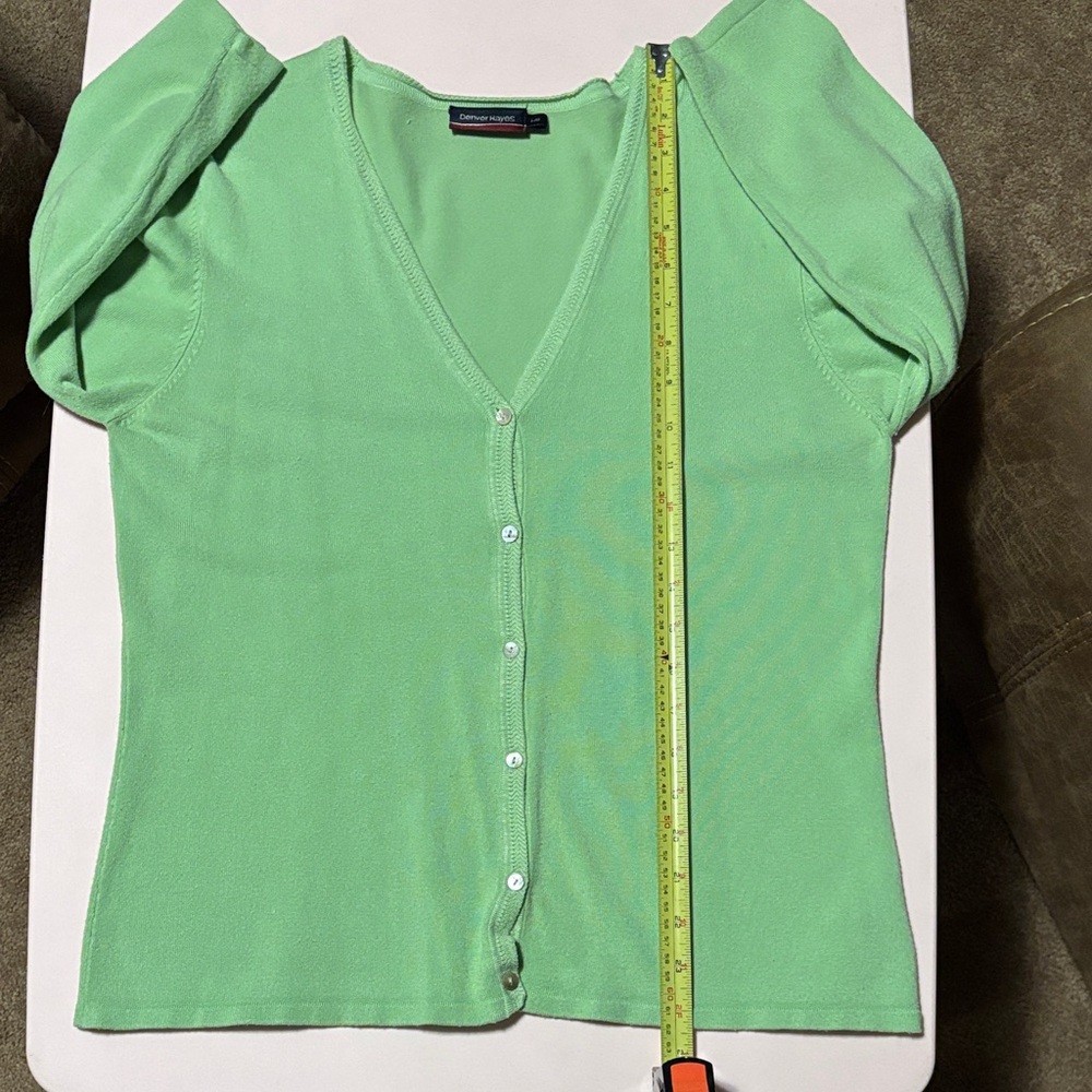 Green Button-Up Cardigan - Picture 6 of 7